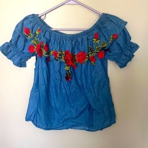 Mango off the shoulder top size small